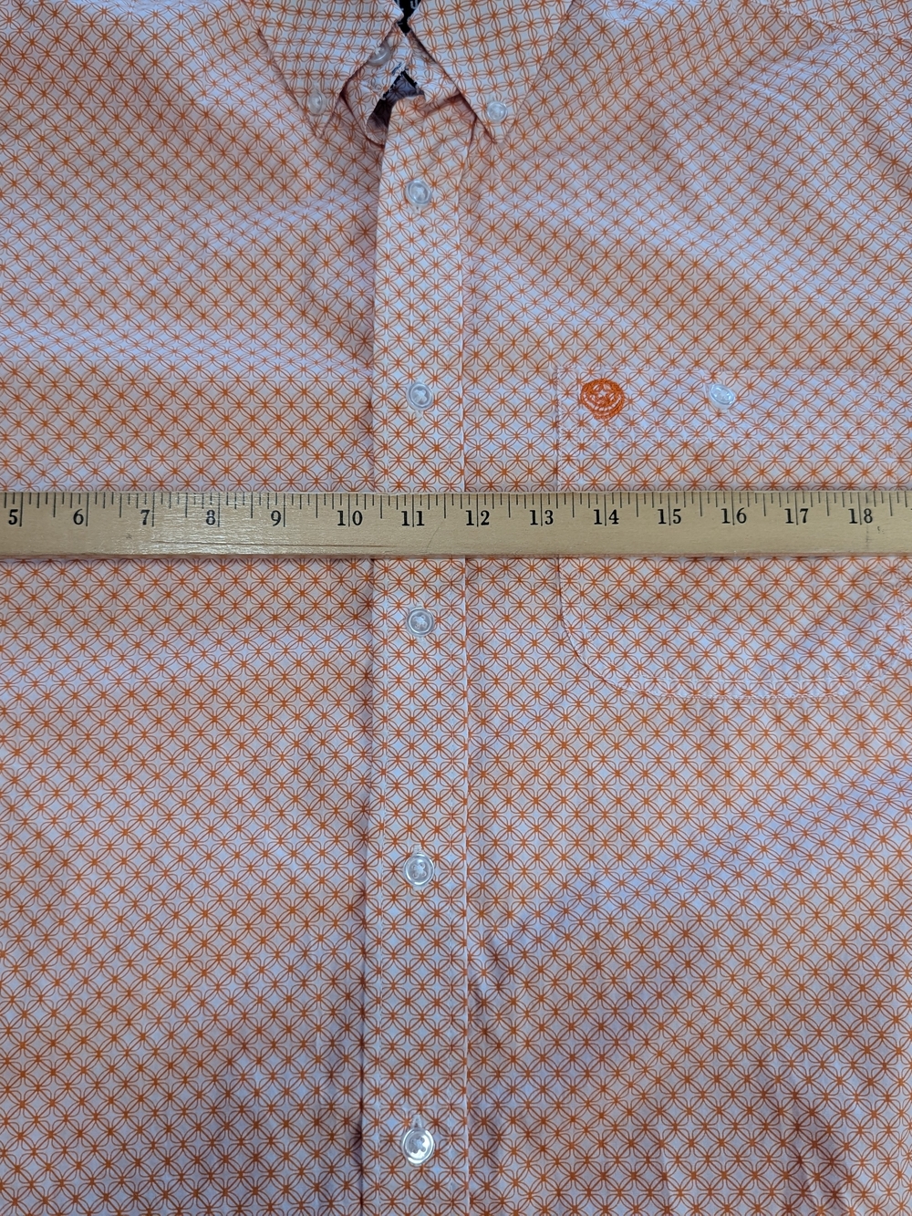Wrangler George Strait Collection Shirt  Button Up Western Orange/White Men's M - Picture 8 of 11